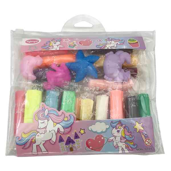 Masa para modelar soft, 12g x24 rollos, con accesorios, en bolsa