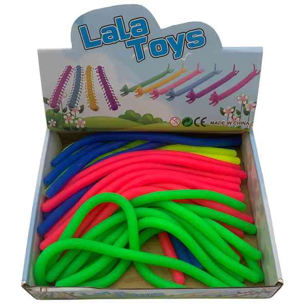 [JU8573] Juguete antiestrés, de goma, fideos o cuerdas elásticas, CAJA x40