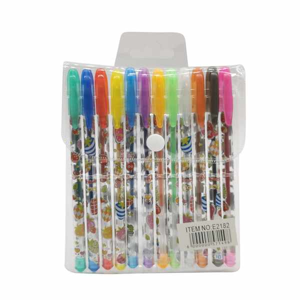 Lapicera de gel x12 colores metalizados con aroma, PACK x12