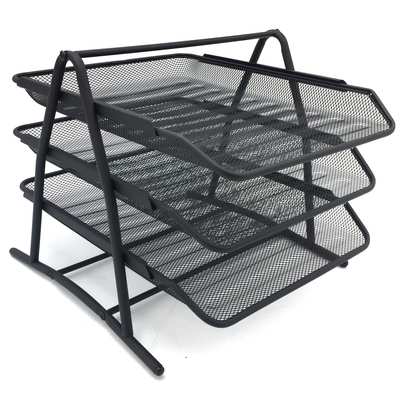 Organizador de metal con 3 bandejas, en caja