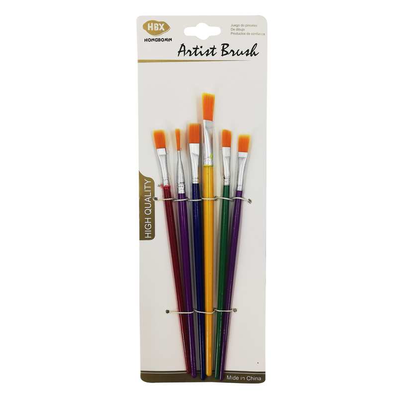 [E2220] Pincel de madera y nylon x6, en bolsa