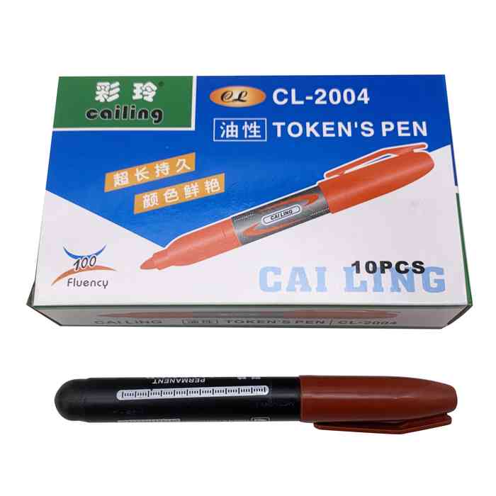 [E2263C] Marcador permanente x10, ROJO punta redonda, en caja