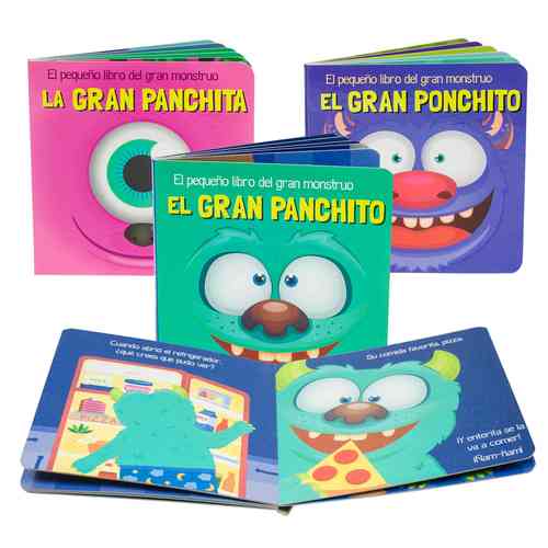 [E2512] Libro de cuentos 12 páginas tapa dura, MONSTRUOS, 3 títulos