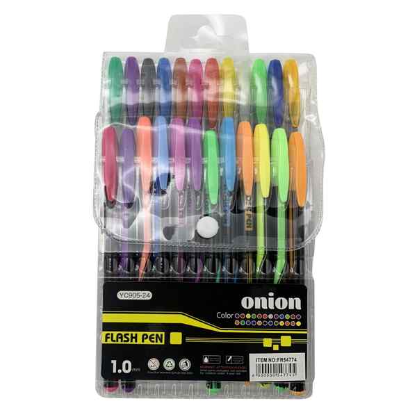 [E2534] Lapicera 1.0 tinta de colores x24, bolsa de PVC