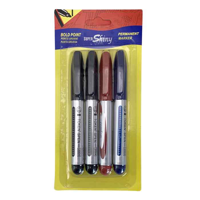 [E2692] Marcador permanente x4, colores, en blister