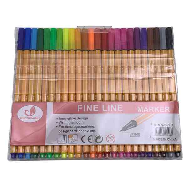 [E2777] Marcadores x24 finos punta 0.4, en sobre PVC