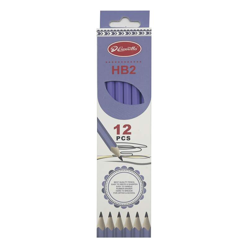 [E2833] Lápiz negro HB x12, con goma en caja, PACK x12, varios colores