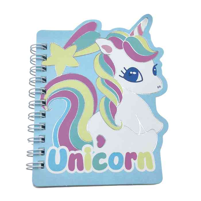 [E2850] Libreta con espiral varios diseños unicornio, en bolsa