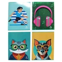 Cuaderno de 48 hojas liso, SOTE, PACK x12, 4 diseños