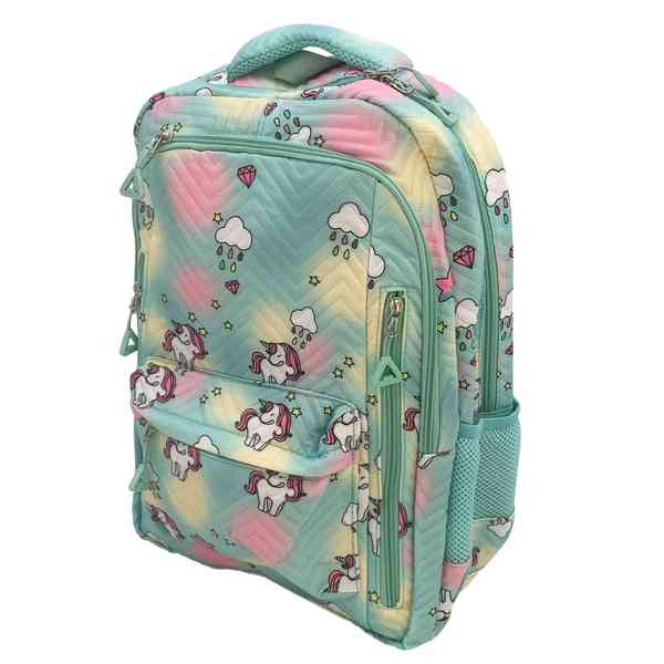 [E2959] Mochila juvenil 2 reparticiones 2 bolsillos frontales 2 alterales, varios diseños, en bolsa