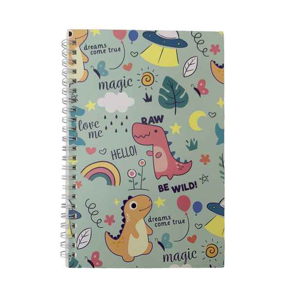 Libreta con espiral, 60 hojas, varios diseños dinosaurios