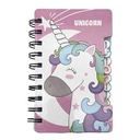 Libreta con espiral, 57 hojas, varios diseños unicornios