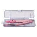Compás de plástico con lápiz mecánico, en caja, 2 colores