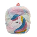 Mochila infantil, tela peluche 1 cierre, varios colores