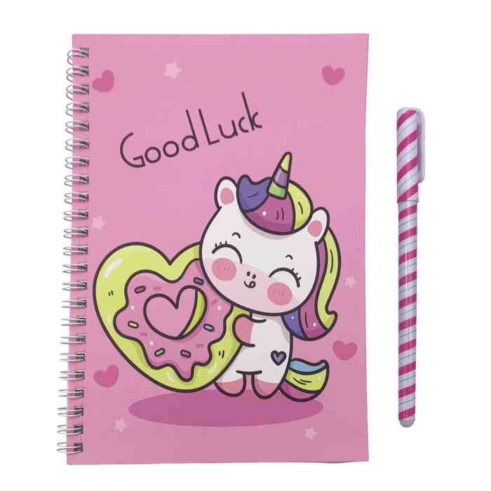 Libreta con espiral, 38 hojas, en bolsa, varios diseños