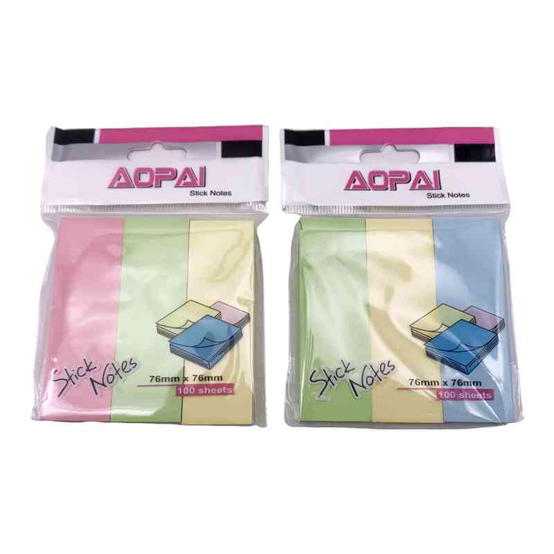 Block de notas autoadhesivas, 3 tiras, en bolsa, varios colores, PACKx12