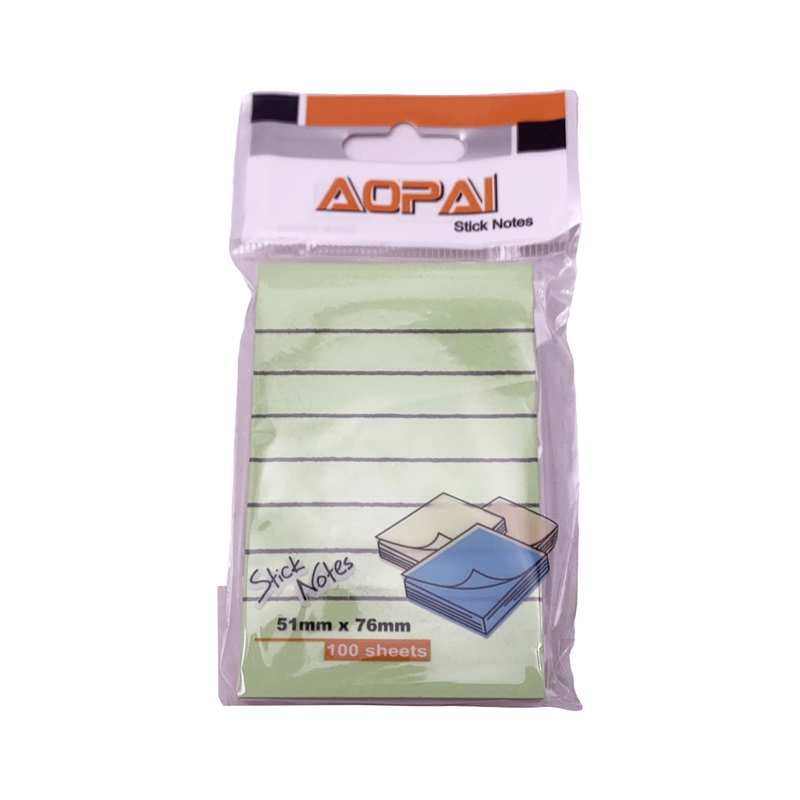 [E3073] Block de notas autoadhesivas, 100 hojas rayadas, en bolsa, varios colores, PACKx12