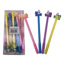 Lapicera de gel negro unicornios, CAJAx12