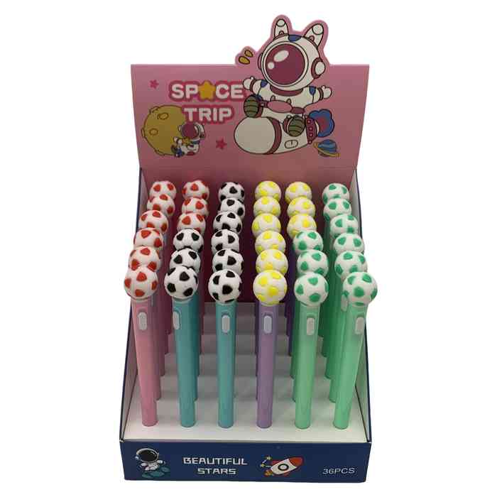 [E3103] Lapicera de gel, CAJA x36 diseño pelota con luz