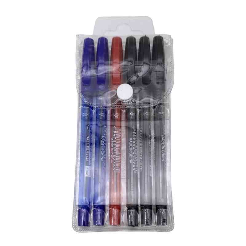 Lapicera 1.0 de tinta x6, en bolsa de PVC, varios colores