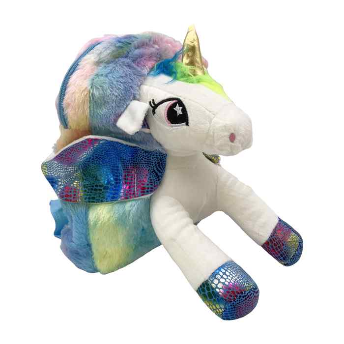 [E3140] Mochila infantil, tela peluche 1 cierre, con peluche, varios colores