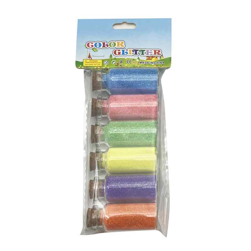 [E3161] Brillantina fina x6 en tubo, varios colores en bolsa