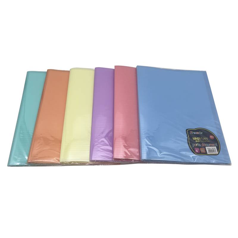 [E3166] Carpeta A4 de plástico con 60 folios, varios colores