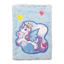 Libreta de 80 hojas, tapa forrada de peluche, 2 diseños
