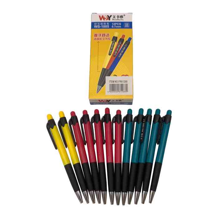 Lapicera 0.7 tinta azul x12 retráctil, en caja