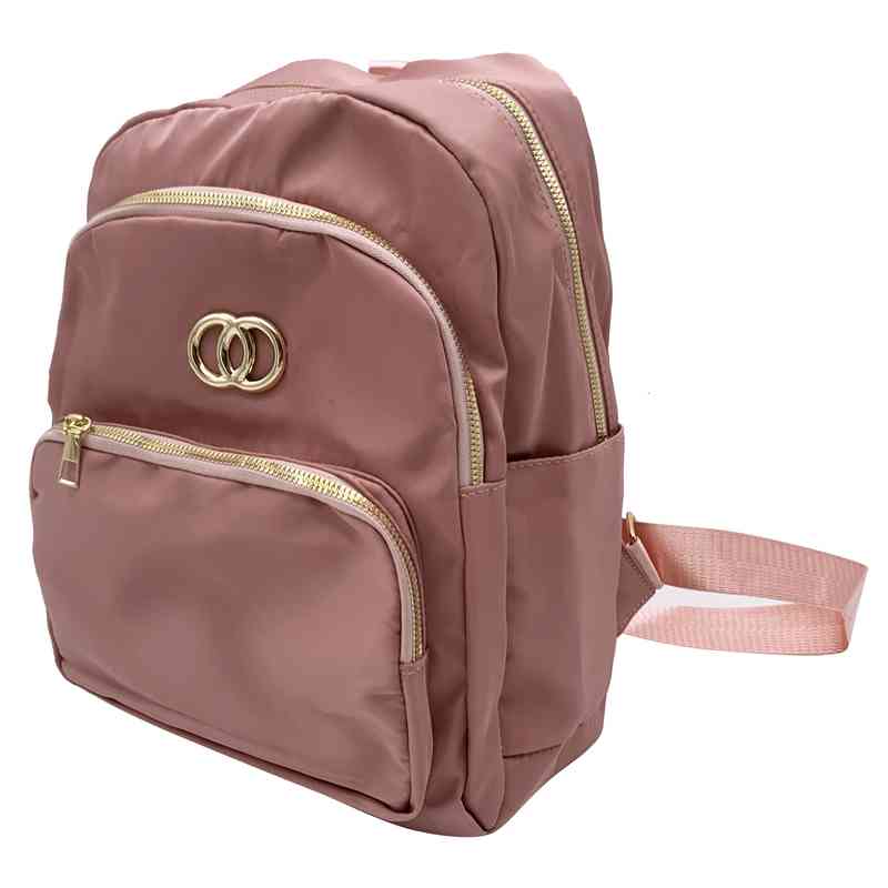 [E3199] Cartera mochila de tela, bolsillos frontales, bolsillo interno y trasero, varios colores