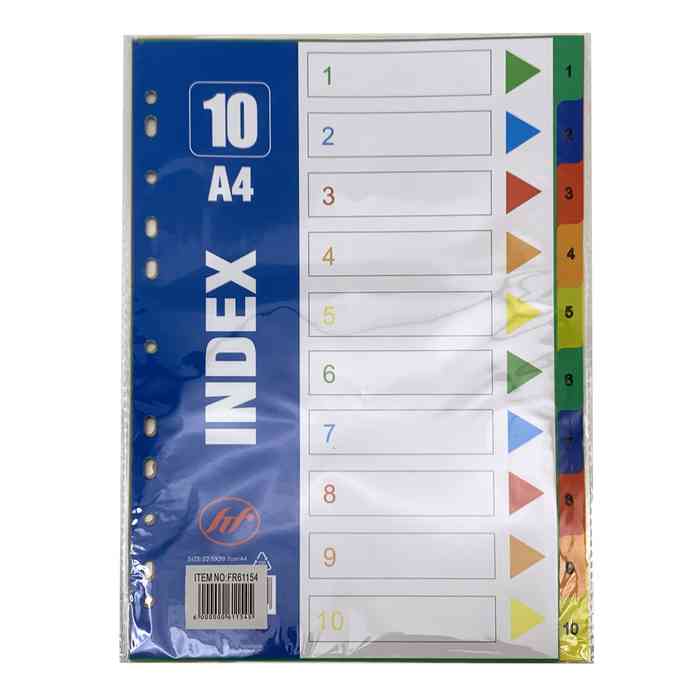 [E3205] Separador A4 numerado, 10 hojas, en bolsa