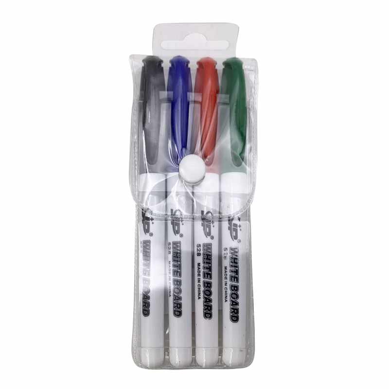 [E3215] Marcador de pizarra x4, colores, punta redonda, en estuche PVC