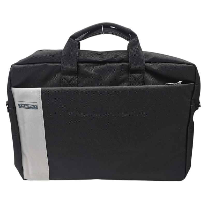 [E3235] Bolso para computadora 15" de poliéster con asas y correa, enganche para valija, bolsillo frontal 2 colores