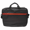 Bolso para computadora 15" de poliéster con asas y correa, bolsillo frontal, en bolsa
