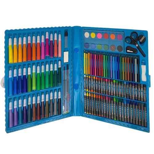 Valija de arte infantil, 150 piezas, contiene marcadores, lápices, crayolas, pasteles, acuarelas, y varios accesorios