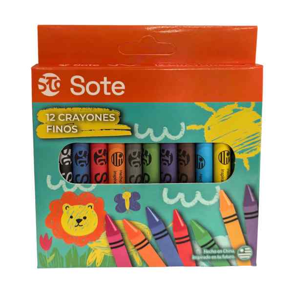 [E3259] Crayolas finas 12 colores, SOTE, en caja
