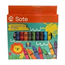 Crayolas finas 12 colores, SOTE, en caja