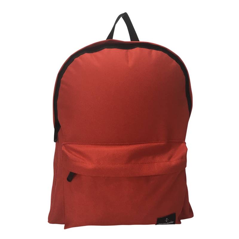 [E3275B] Mochila juvenil, de poliéster, bolsillo frontal, ROJO, ARMORIC