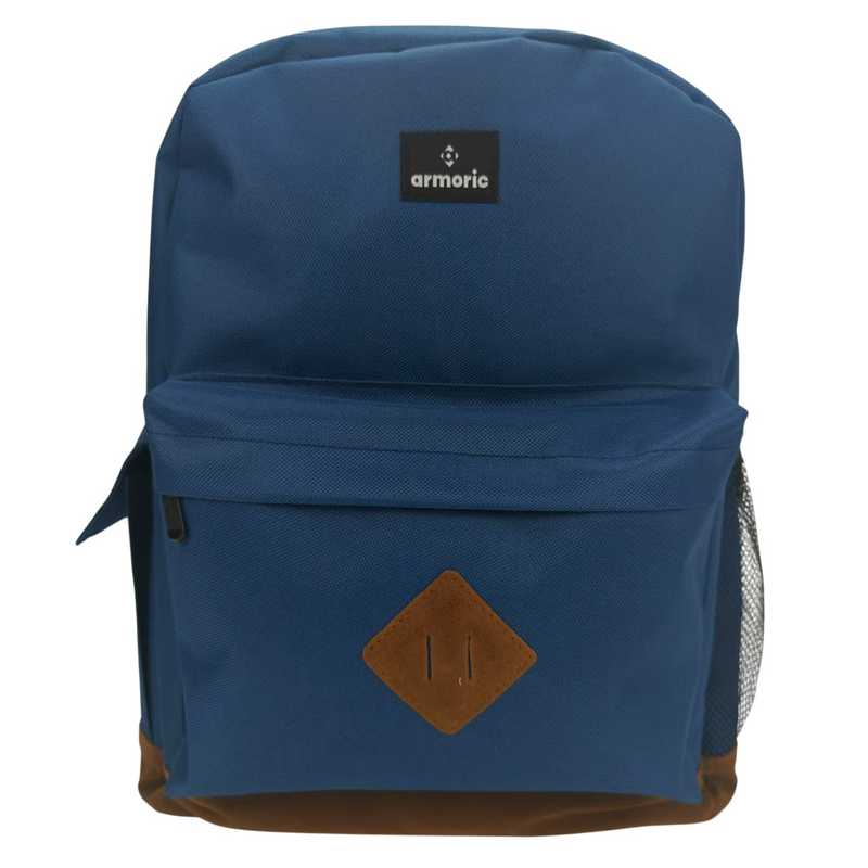[E3276A] Mochila juvenil, de poliéster, bolsillo frontal y 2 laterales, AZUL, ARMORIC