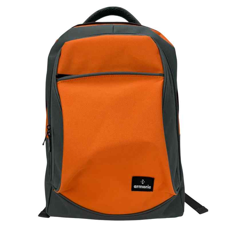 [E3278B] Mochila juvenil, de poliéster, 2 bolsillos frontales, ANARANJADO, ARMORIC