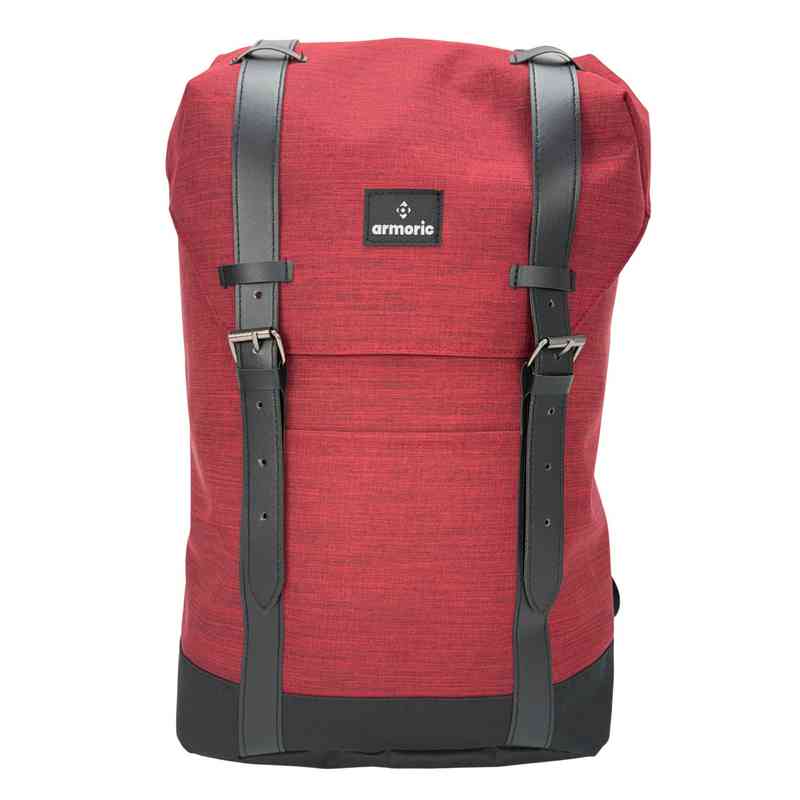 [E3280B] Mochila juvenil, de poliéster, con tapa, bolsillo frontal, ROJO, ARMORIC