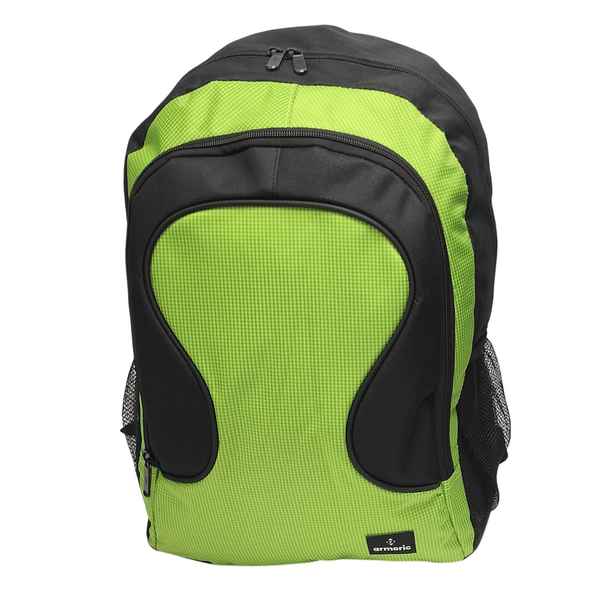 [E3290A] Mochila juvenil, de poliéster,con bolsillo frontal y 2 laterales, VERDE, ARMORIC