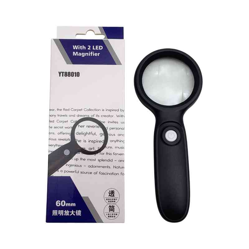 [E3399] Lupa de plástico con luz, 2AAA, en caja