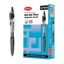 Lapicera de gel x12, NEGRO, punta 0.5, retráctil, en caja BEIFA