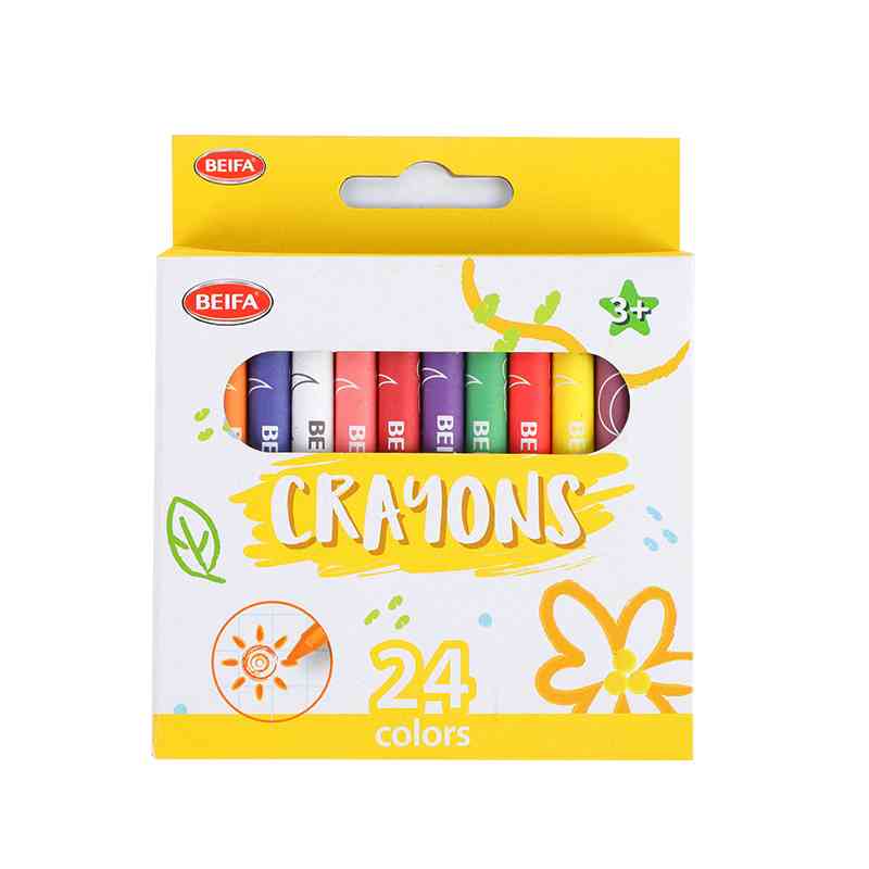 [E3494] Crayolas finas 24 colores, en caja BEIFA