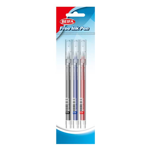 Lapicera tinta líquida x3, SURTIDO, punta 0.5, en bolsa, BEIFA
