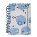 Agenda diaria 2027 A6, tapa dura con espiral y elástico, varios colores