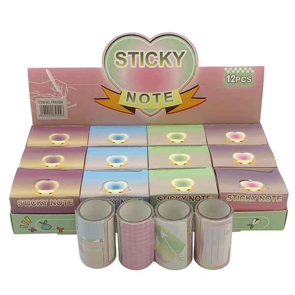 Etiqueta autoadhesiva con diseño x50 en rollo, CAJA x12 rollos, para regalos o mensajes