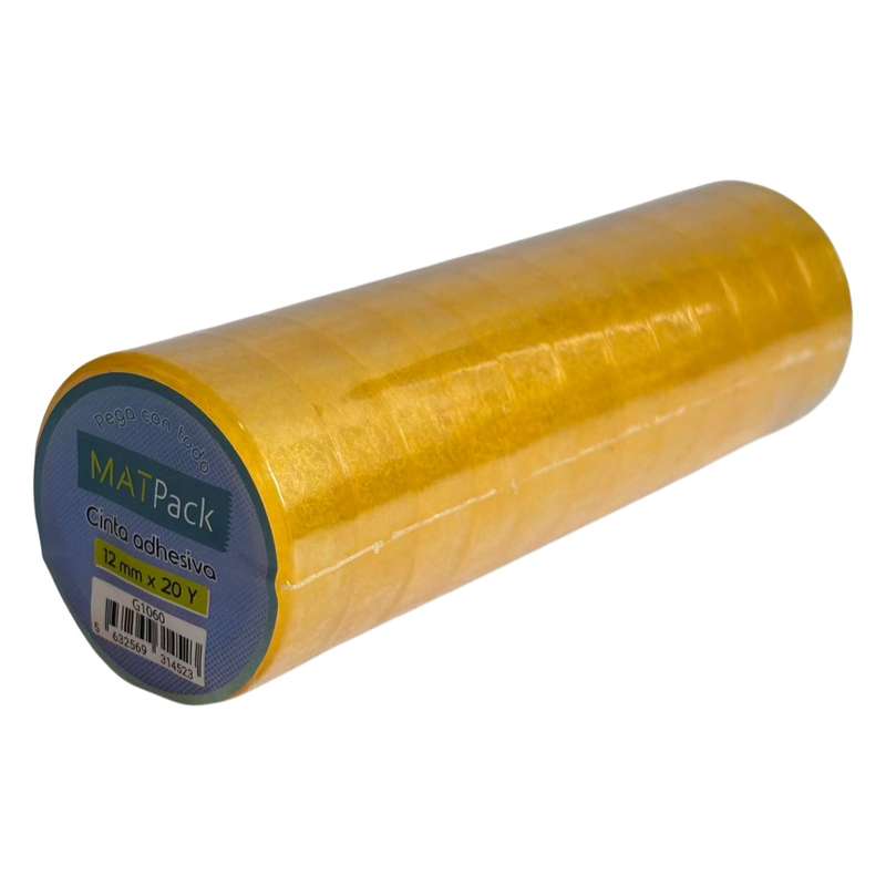 [G1060] Cinta adhesiva Matpack 20ys x12mm, para cintero, PACK x12 rollos