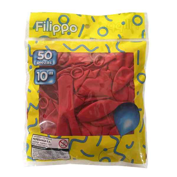 [G1154C] Globo FILIPPO 10" rojo, bolsa x50
